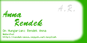 anna rendek business card